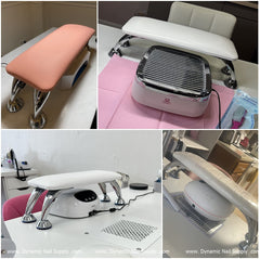 (White GC embossed) Armrest with Leather Cushion Pillow for Pedicure Manicure (Reposabrazos Para Manicura)