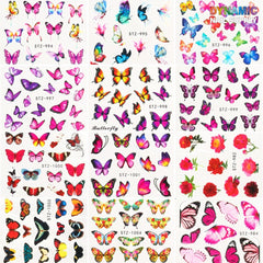 24 sheets / 1 pack of Butterfly Water Decals - 3D Nail Art Decoration Decals for Designer
