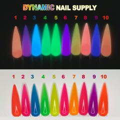 Colored GLOW IN THE DARK Acrylic & Dipping Powder For Nails