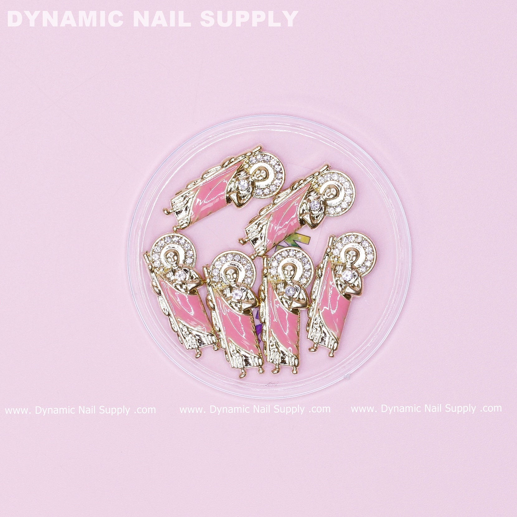6 pcs San Judas Charms (Pink accent) for Nail Art Designer