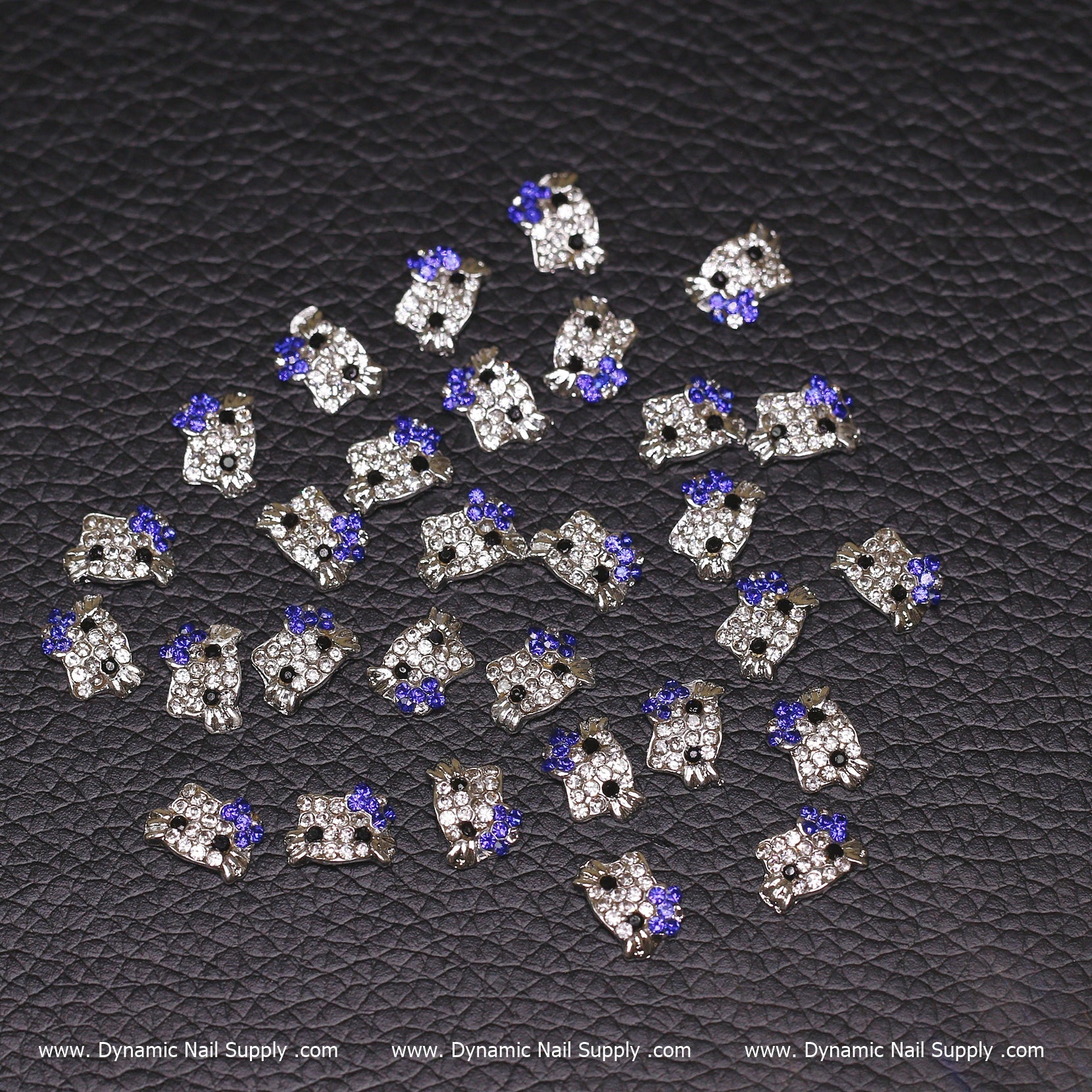 (Royal Blue) 30 pcs Metal Hell0 Kitty Design Nail Charms (zircon alloy charm)