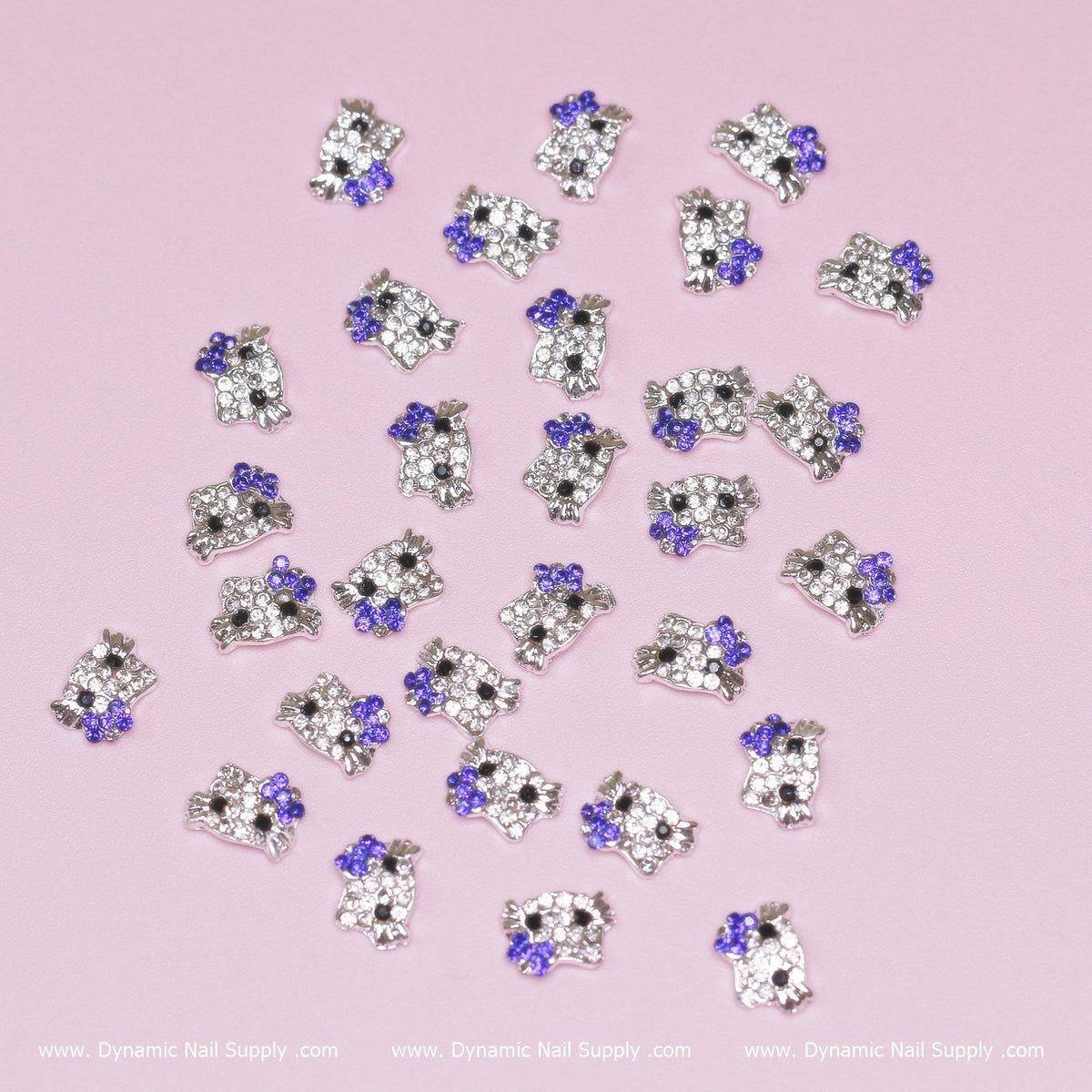 (Royal Blue) 30 pcs Metal Hell0 Kitty Design Nail Charms (zircon alloy charm)