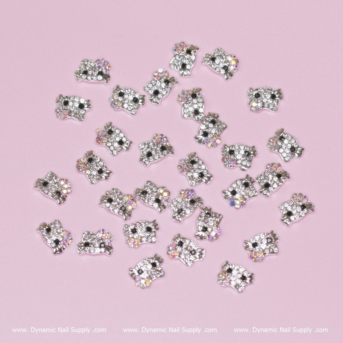 (AB clear) 30 pcs Metal Hell0 Kitty Design Nail Charms (zircon alloy charm)