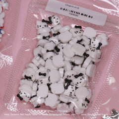(Black) 100 pcs Cute Resin Hell0 Kitty Design Nail Charms