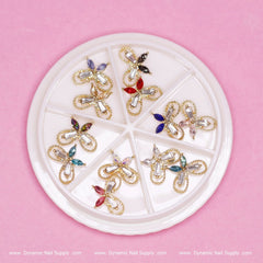 12 pcs Gold Luxury Butterfly-shape Nail Charms