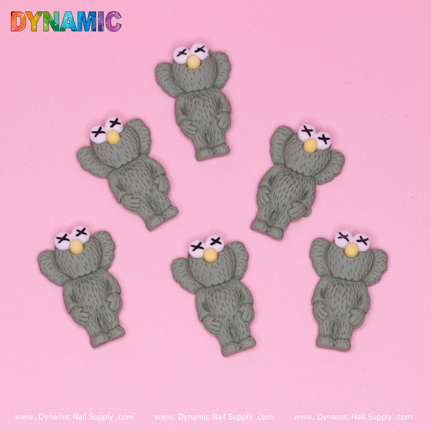 6 pcs KAWS Nail Designer Charms (Army Green)