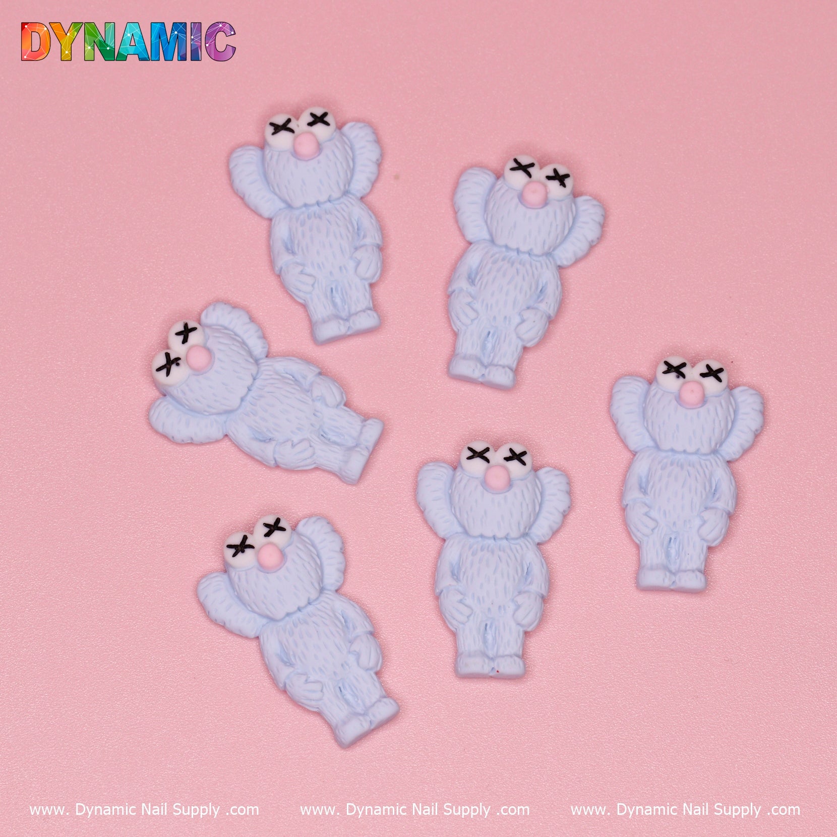 6 pcs KAWS Nail Designer Charms (Baby Blue)