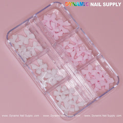 30 pcs White - Pink Resin Bows Charm for Nails Art Design