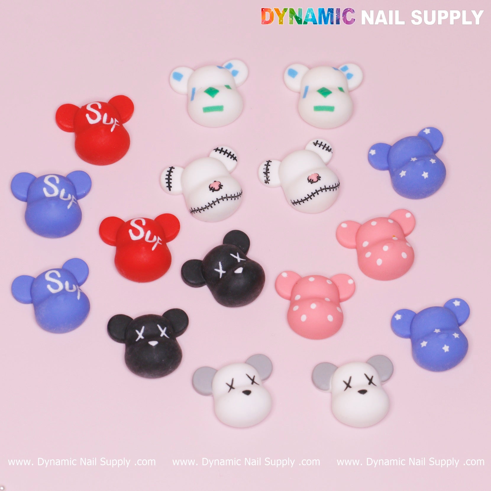 16 pcs Fashion KAWS Nail Designer Charms