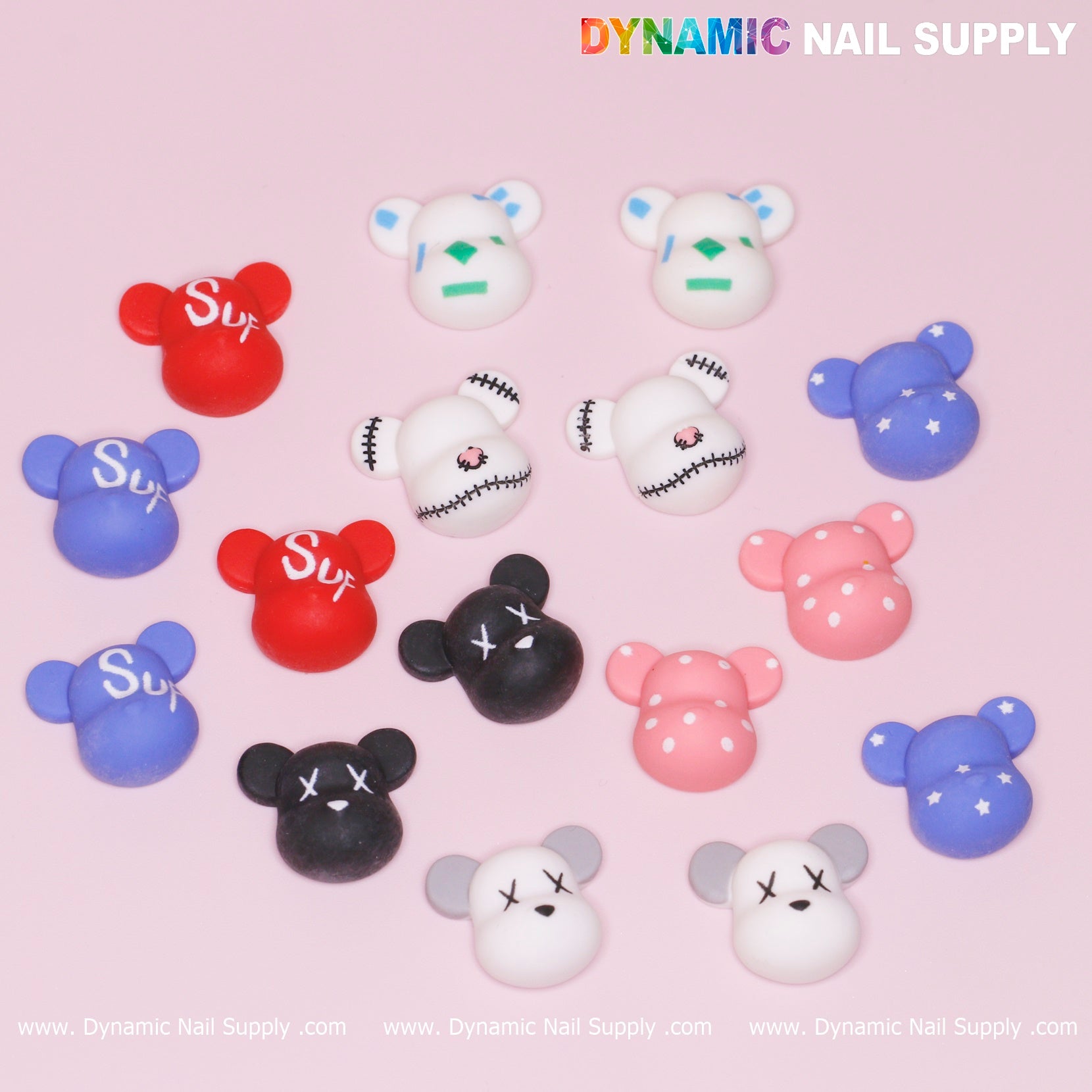 16 pcs Fashion KAWS Nail Designer Charms