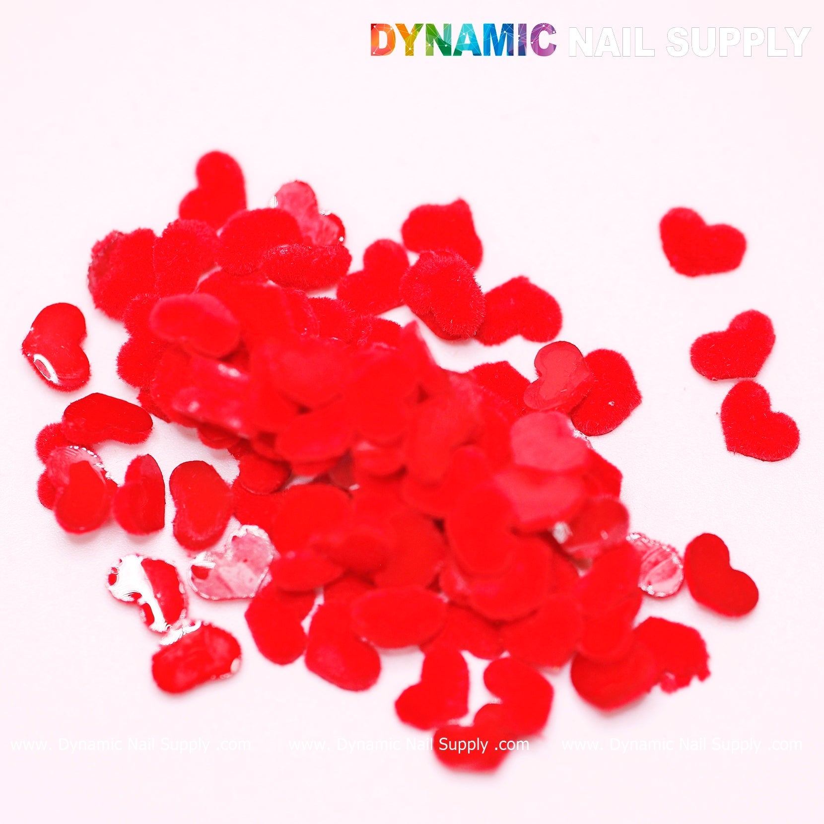 90 pcs Pure Red Resin Heart Shape Charm for Valentine Nails Design