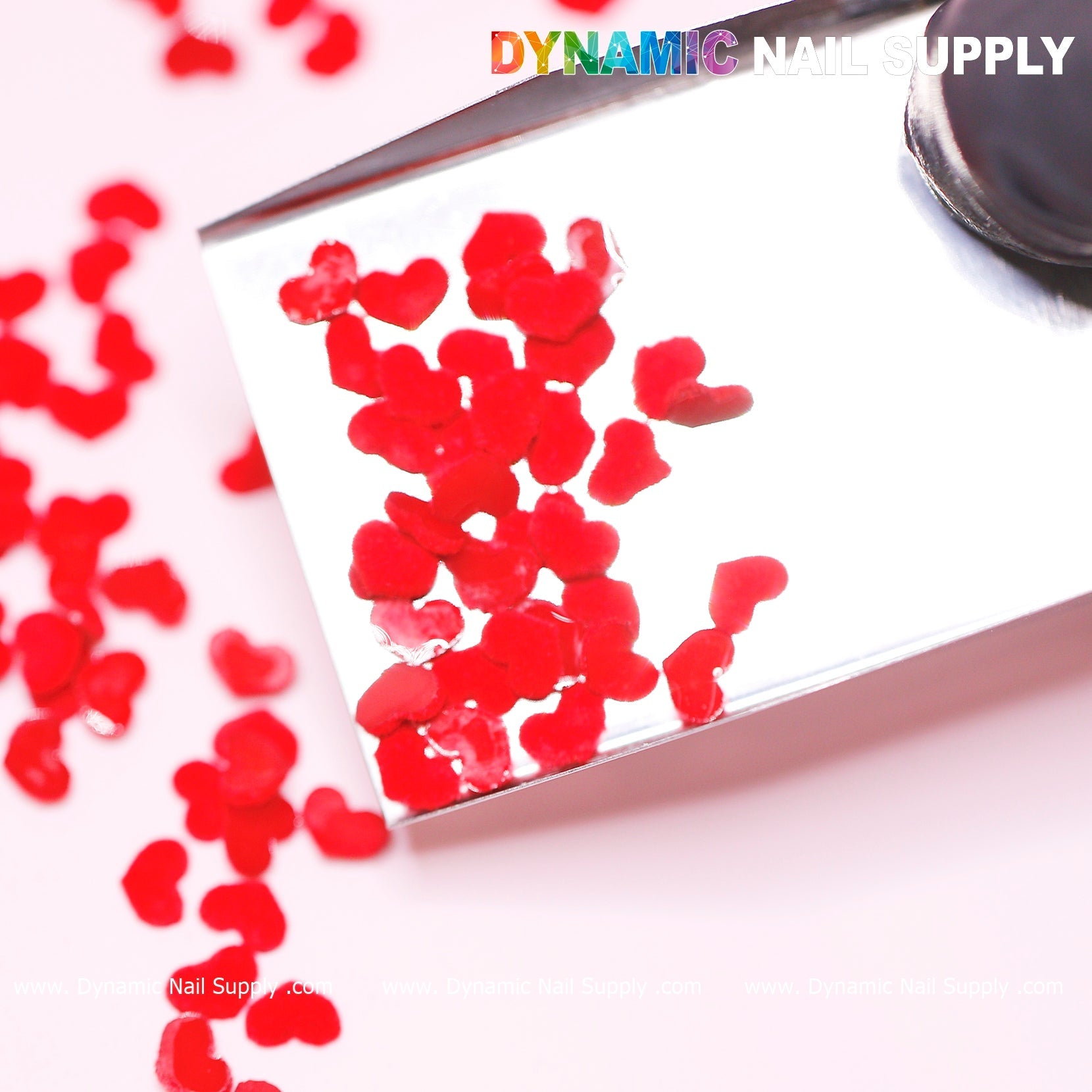 90 pcs Pure Red Resin Heart Shape Charm for Valentine Nails Design