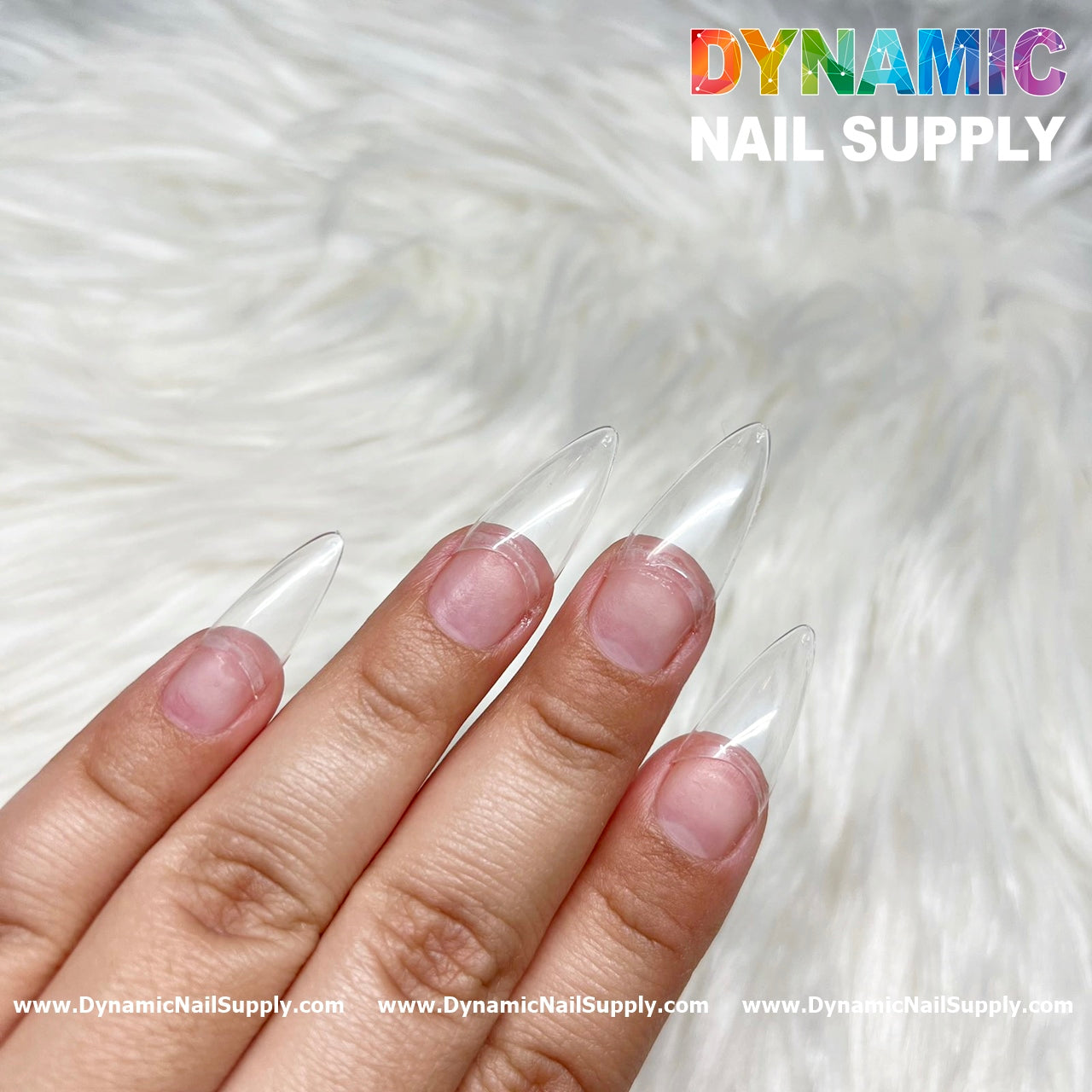 (Version 2024) Medium Almond Extension Nail Tips - Half Cover - Box of 500 pcs (Medium Stiletto)