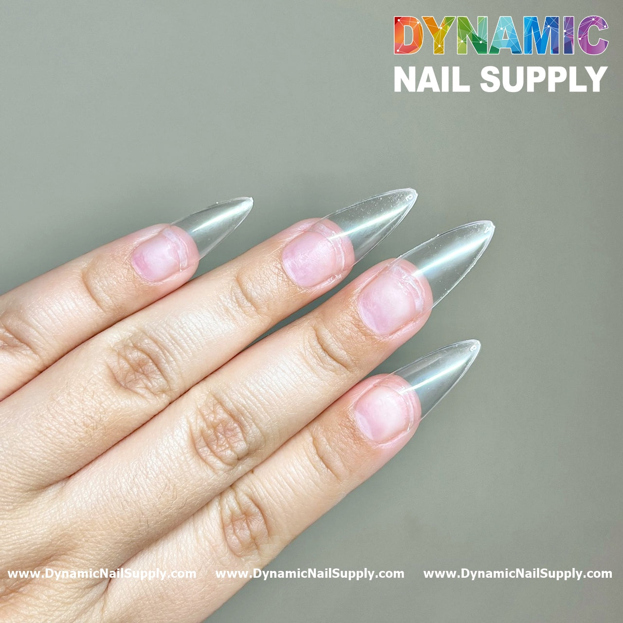 (Version 2024) Medium Almond Extension Nail Tips - Half Cover - Box of 500 pcs (Medium Stiletto)