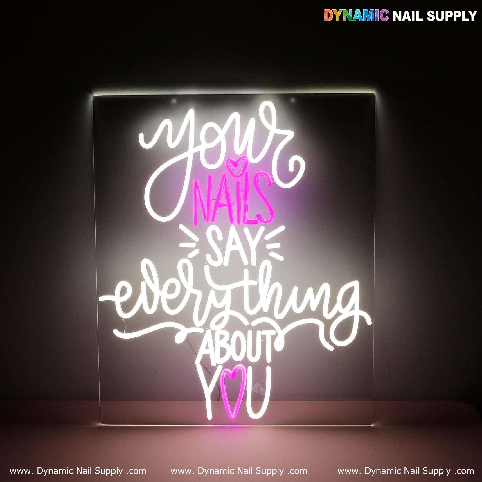 "LOVE NAILS" Bright LED Sign for Salon, Spa & Beauty Room Decor