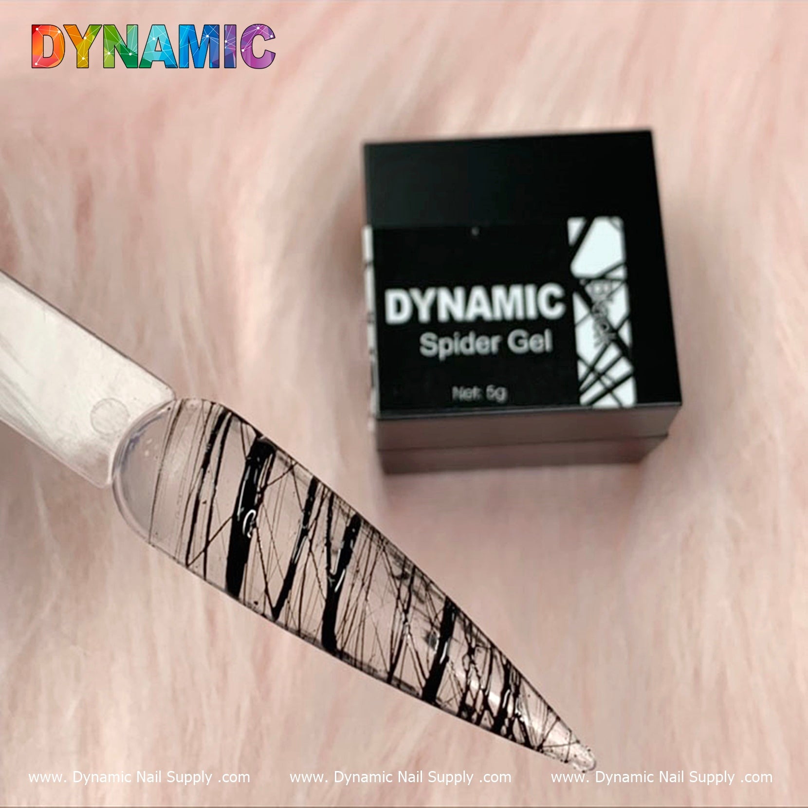 Black and White Spider Gel for lines and spider webs Halloween nail design