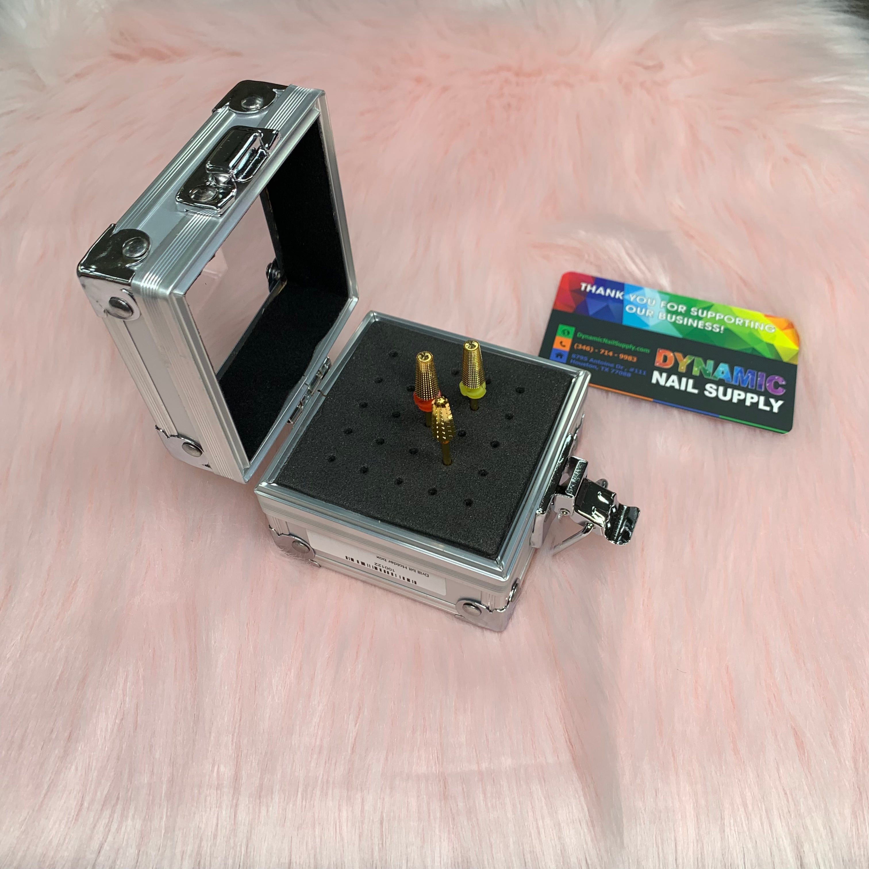 Aluminum Nail Drill Bit Storage Box 鈥?Holder for 25 carbides (Does not include bits)