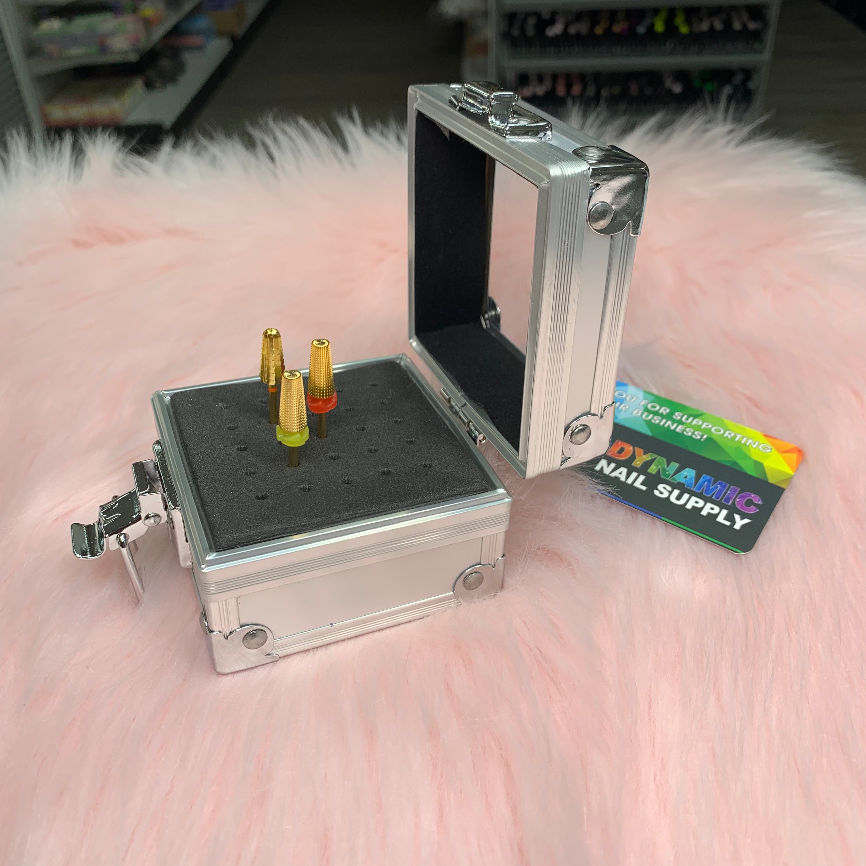 Aluminum Nail Drill Bit Storage Box 鈥?Holder for 25 carbides (Does not include bits)