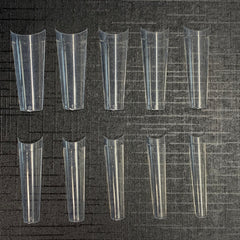 1XL Coffin No C-Curve Tips - XL Long - Box of 500 pcs - Clear