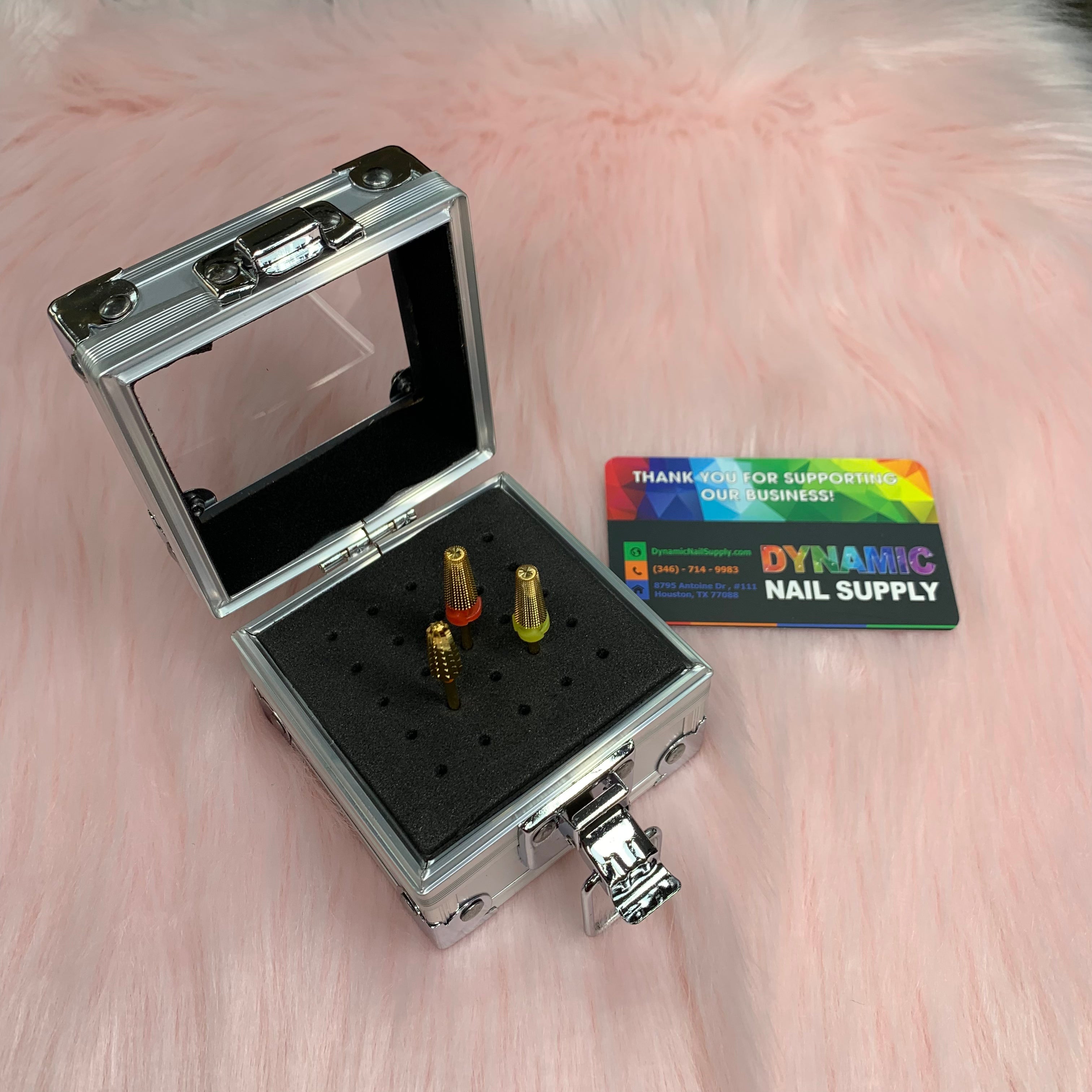 Aluminum Nail Drill Bit Storage Box 鈥?Holder for 25 carbides (Does not include bits)