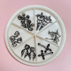 12 pcs Vintage Retro Gothic Halloween Charms for Nails Art Design
