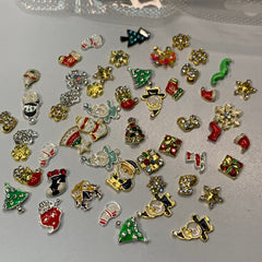 50 pcs Christmas Charms for Winter Nails Art Design