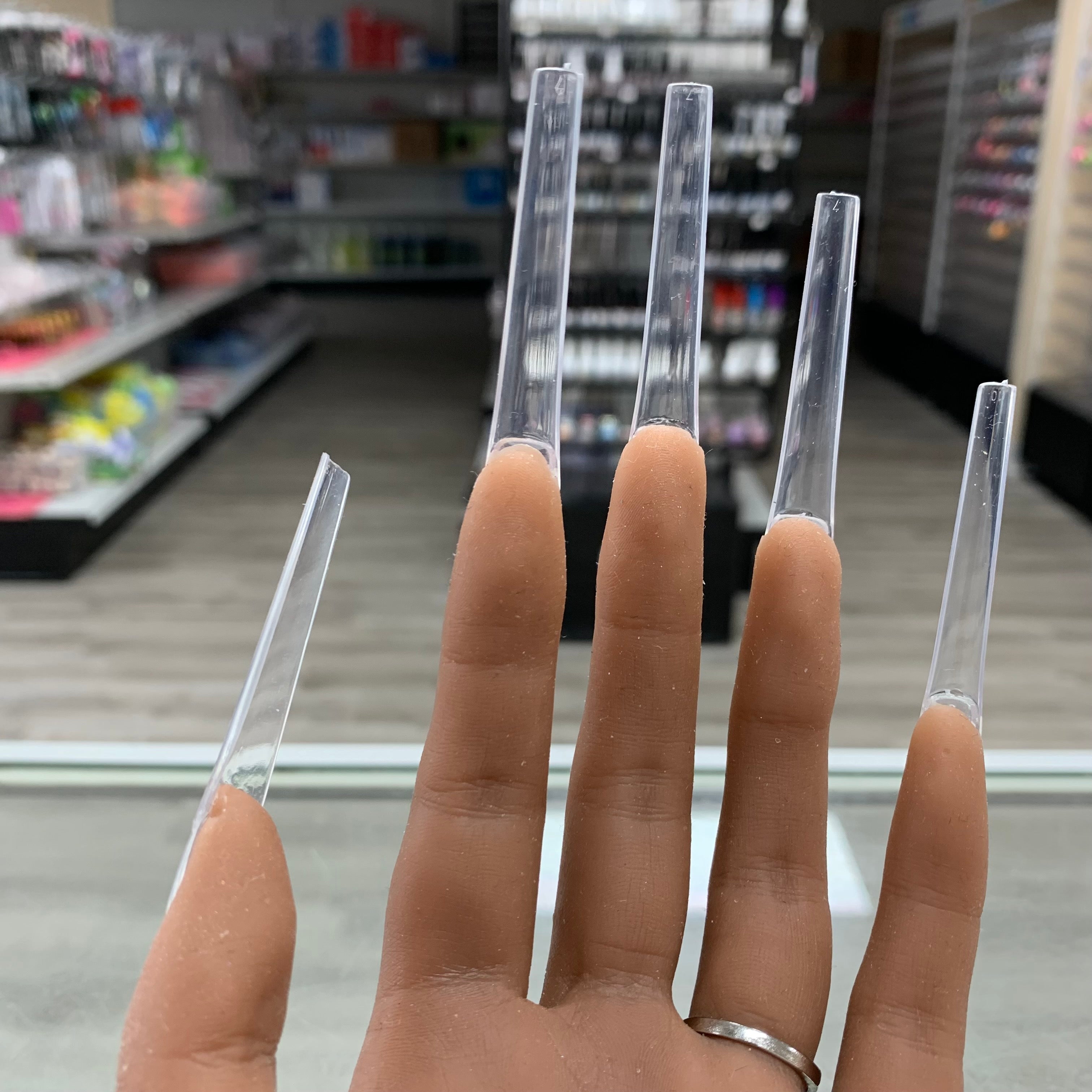 3XL Long Coffin Nail Tips (box) - (Non C-Curve) - Straight Shape - Easy to apply