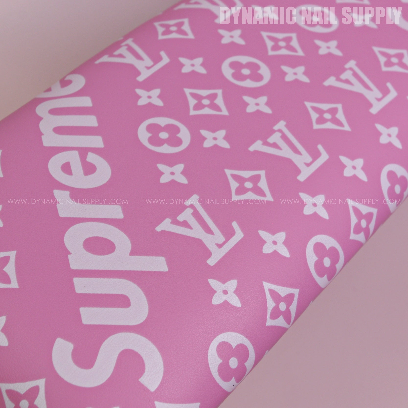 (RA054 - White Spreme/LV Pattern - Pink Base) Handrest for Nail Table Manicure Services (Reposabrazos Para Manicura)