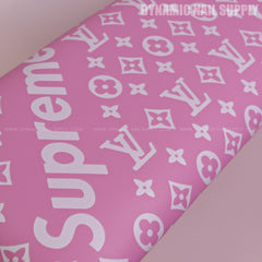 (RA054 - White Spreme/LV Pattern - Pink Base) Handrest for Nail Table Manicure Services (Reposabrazos Para Manicura)