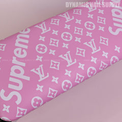 (RA054 - White Spreme/LV Pattern - Pink Base) Handrest for Nail Table Manicure Services (Reposabrazos Para Manicura)