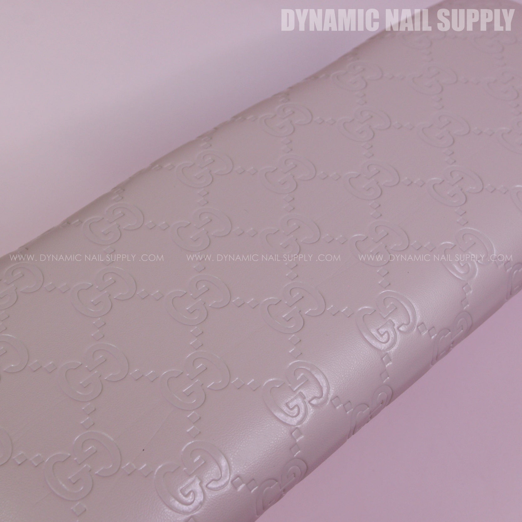 (Large Beige GCi Pattern) Microfiber Leather Armrest with Comfort Cushion for Pedicure and Manicure (Reposabrazos Para Manicura)