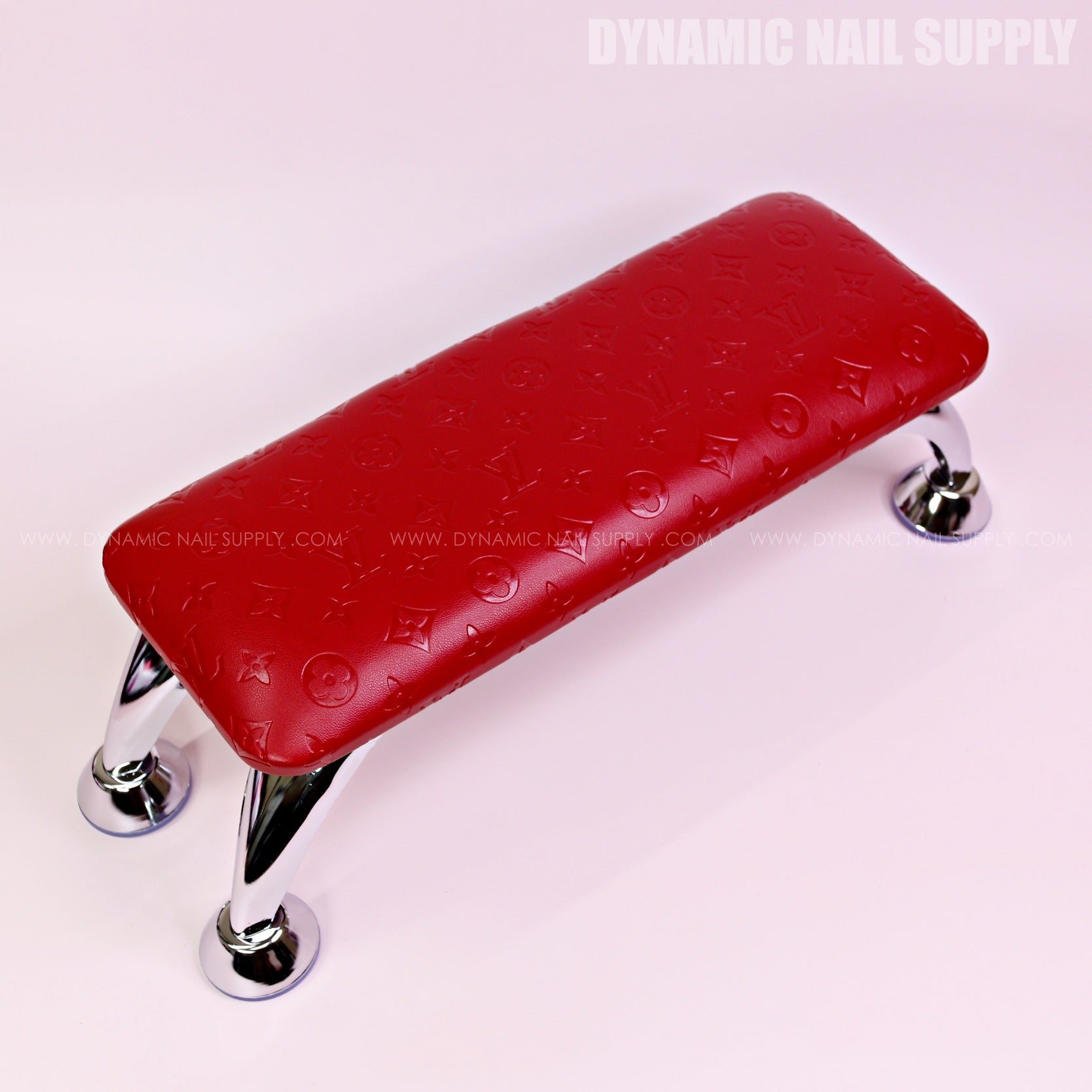 (HLA005 - Red LV Engraved) Handrest for Nails Studio Manicure and Pedicure Services (Reposabrazos Para Manicura)