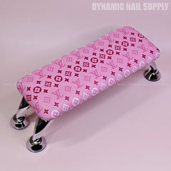 (RA021 - White/Pink LV Pattern - Pink Base) Armrest for Nails Studio Manicure Services (Reposabrazos Para Manicura)