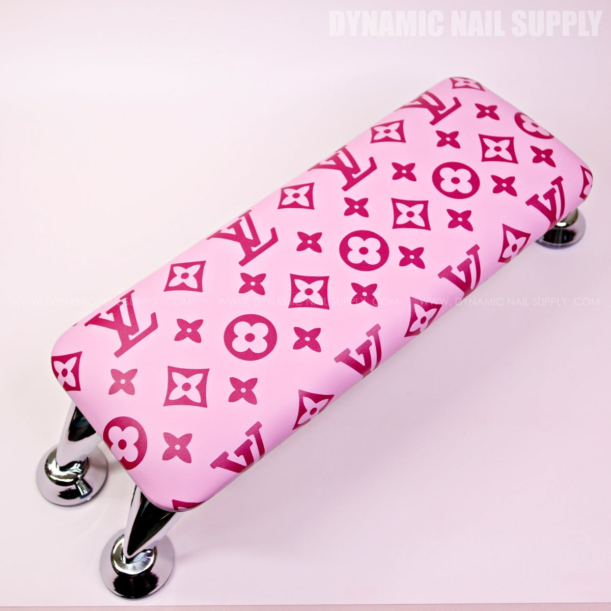 (HLA024 - Pink LV Pattern - Light Pink Base) Armrest for Nail Salon Pedicure Services (Reposabrazos Para Manicura)