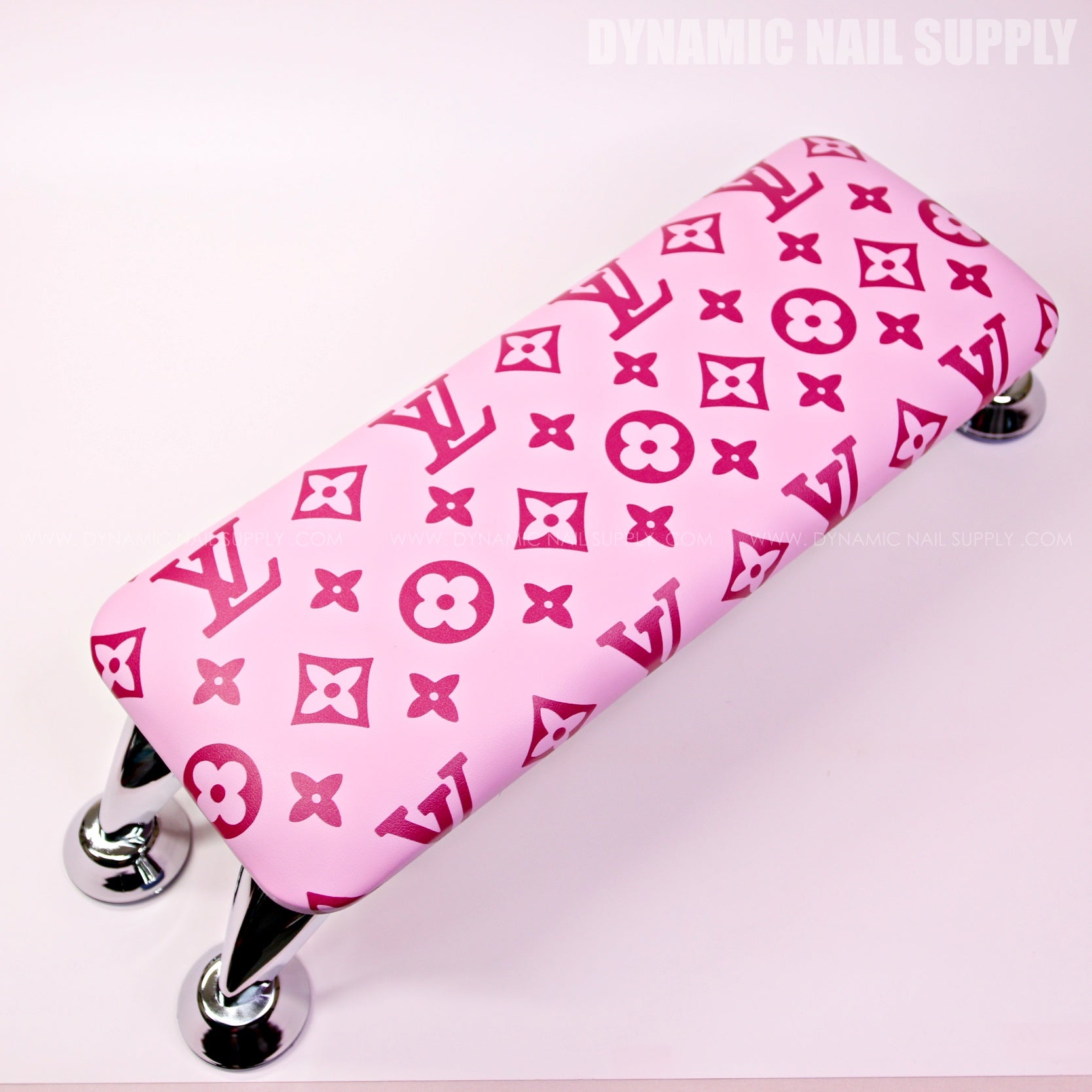 (HLA024 - Pink LV Pattern - Light Pink Base) Armrest for Nail Salon Pedicure Services (Reposabrazos Para Manicura)