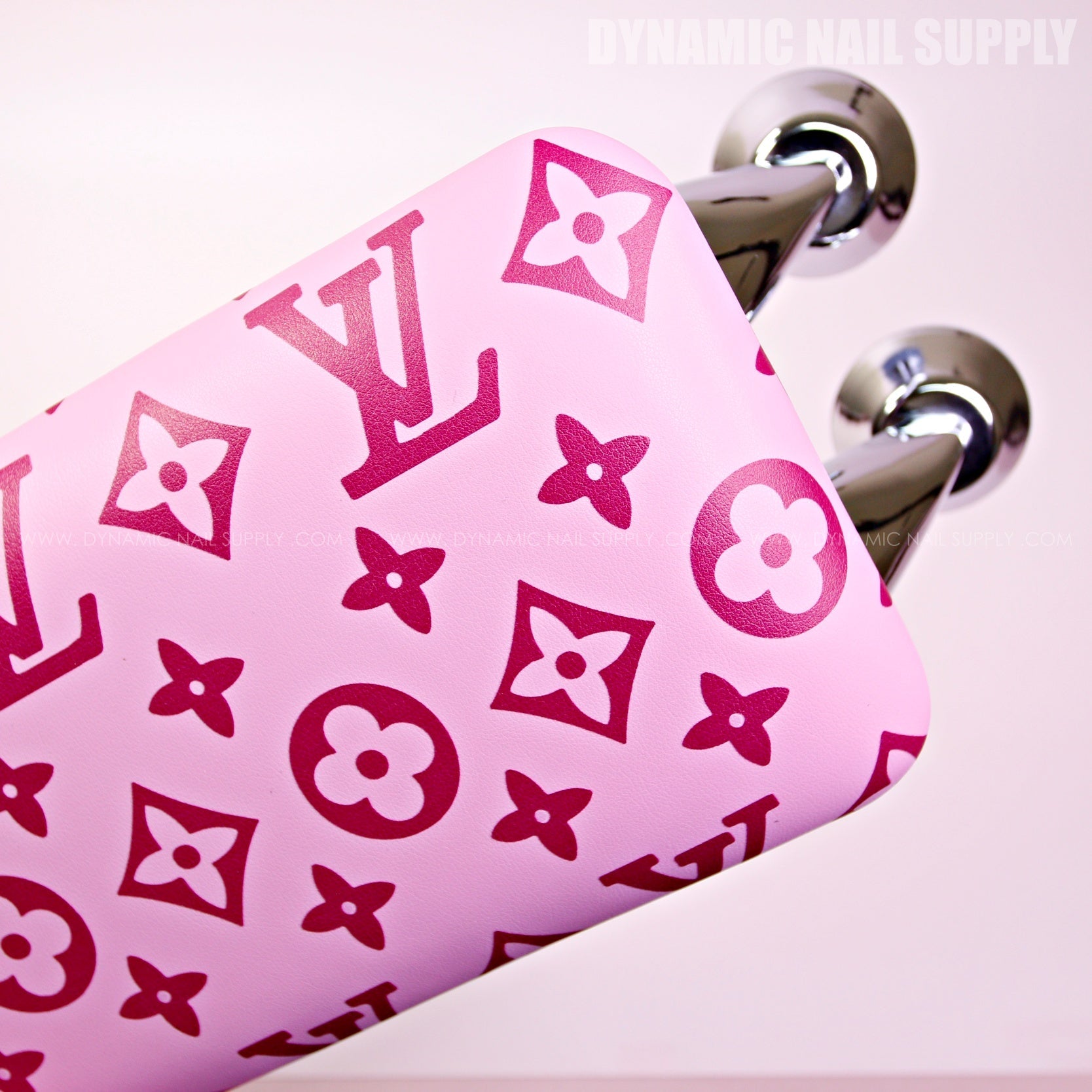 (HLA024 - Pink LV Pattern - Light Pink Base) Armrest for Nail Salon Pedicure Services (Reposabrazos Para Manicura)
