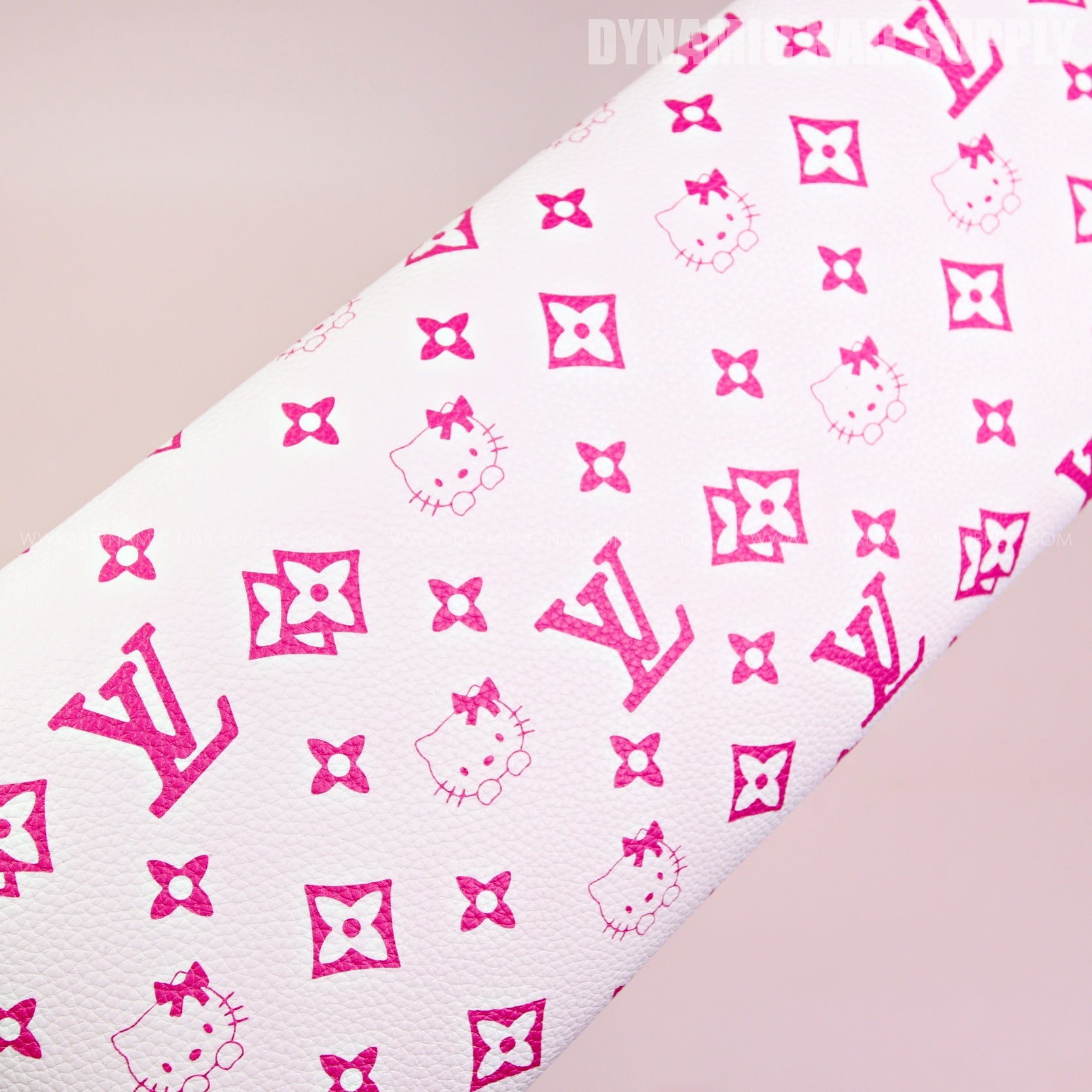 (HLA028 - Cute Pink LV/Kitty Pattern - Leather White Base) Handrest for Nail Table Pedicure Services (Reposabrazos Para Manicura)
