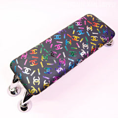 (RM008 - Multi-colors CC Pattern) Designer Brand Name Armrest for Hand and Foot Nail Care (Reposabrazos Para Manicura)