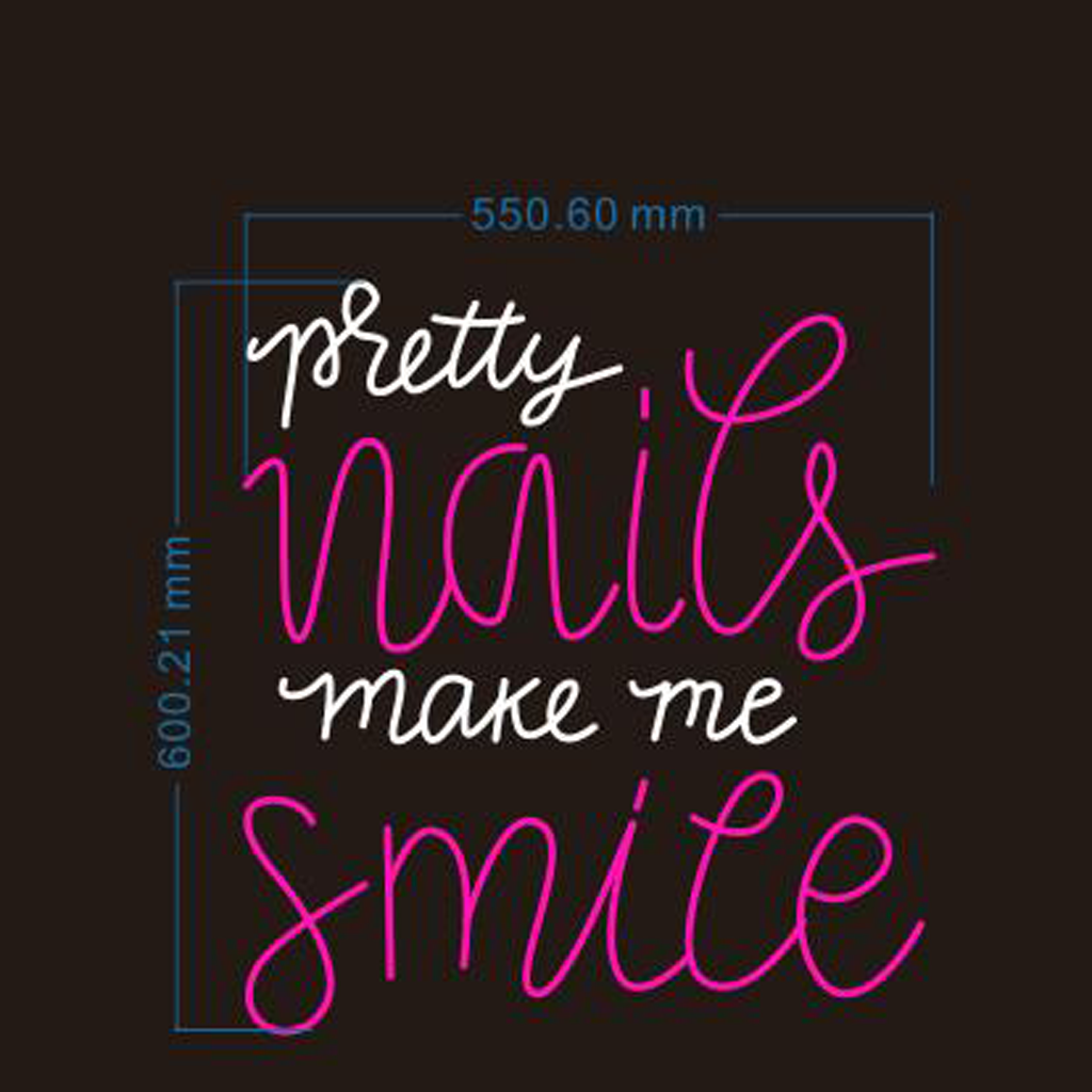 Bold & Bright "Pretty Nails" Neon LED Sign 鈥?Eye-Catching Wall Light for Salons & Beauty Spaces