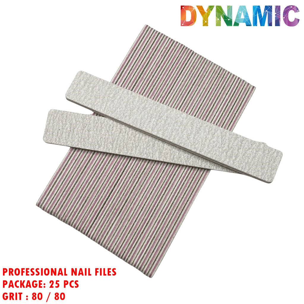 25 pcs Professional Square Nail files grit 80/80 Jumbo size , Hard board , Coarse