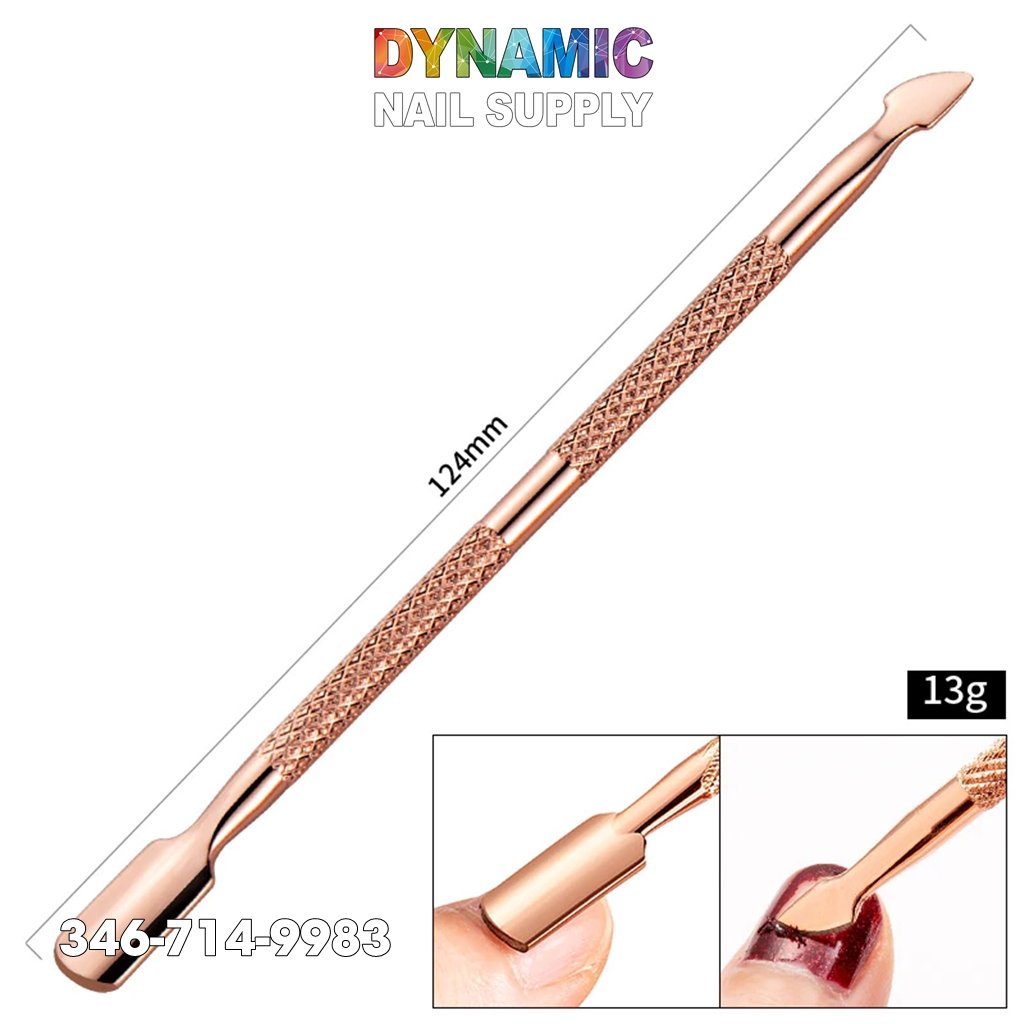 Dual-ended Rose Gold Nail Art Cuticle Pusher Manicure Pedicure Stainless Steel