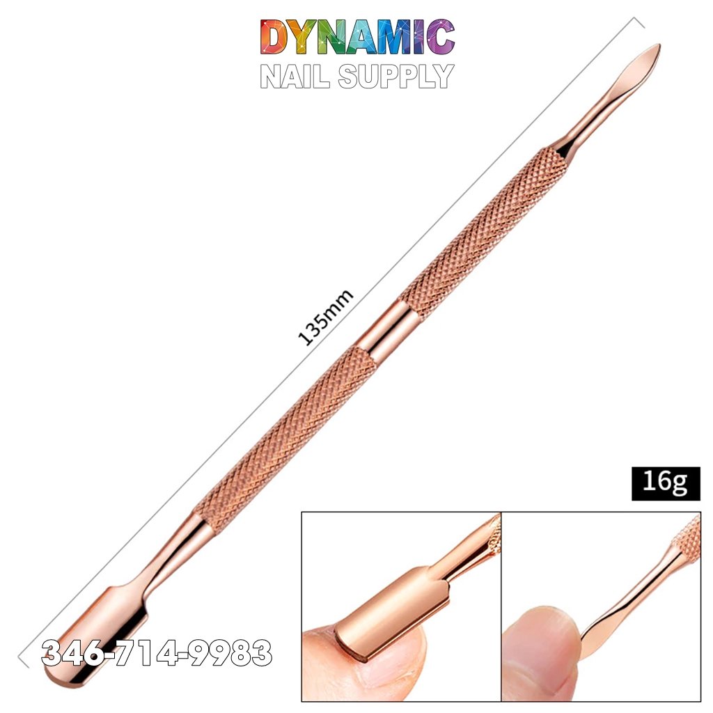 Dual-ended Rose Gold Nail Art Cuticle Pusher Manicure Pedicure Stainless Steel