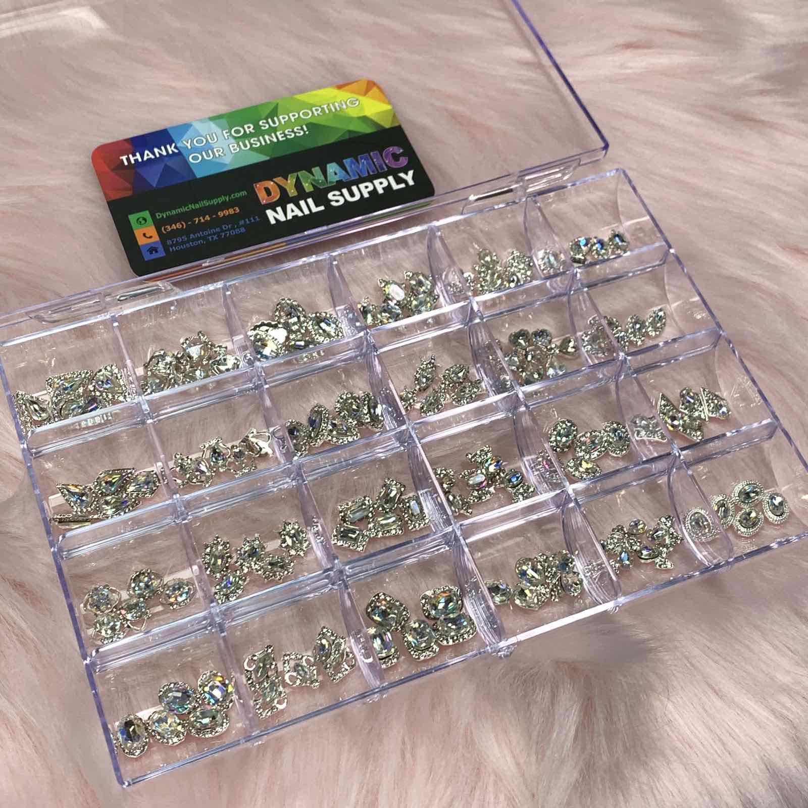 120 pcs Silver Luxury Charms set for Nails art design and decoration