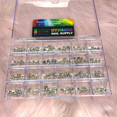 120 pcs Silver Luxury Charms set for Nails art design and decoration