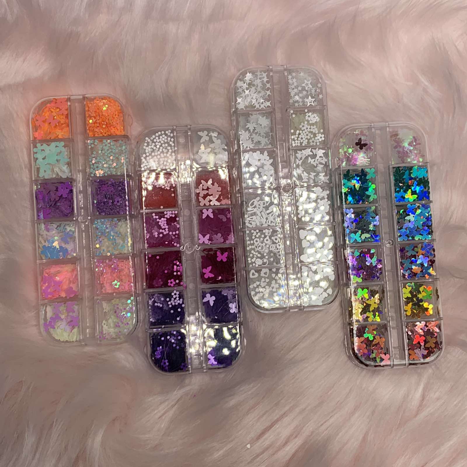 Butterfly sequins (Holographic glitter) for Spring Nails Art design