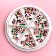 18 pcs Pink Cherry Nail Charms (Medium size)